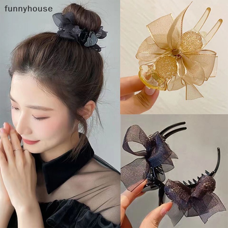 Kẹp Tóc Đính Đá Hình Nơ Xinh Xắn Cho Nữ
