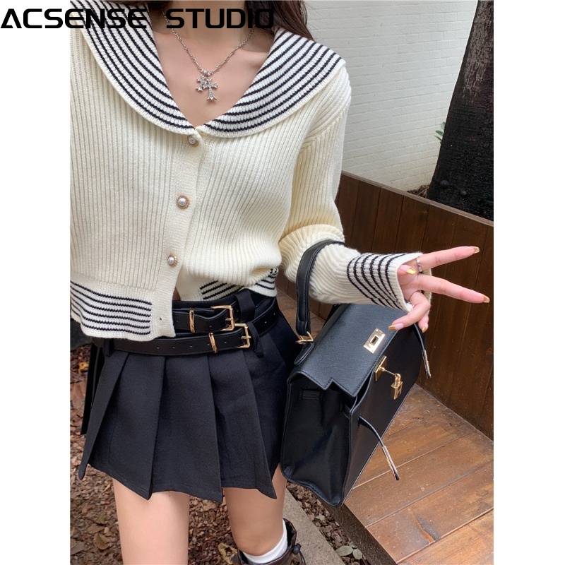 ACSENSE STUDIO Áo Len nữ áo dạ tweed cardigan áo cardigan Thời trang hàn quốc WMY2390O0U 37Z230911