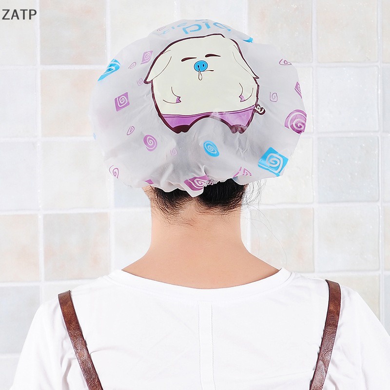1 Mũ Trùm Tóc Dày Chống Nước Chống Dầu In Hình Hoạt Hình Dễ Thương vn