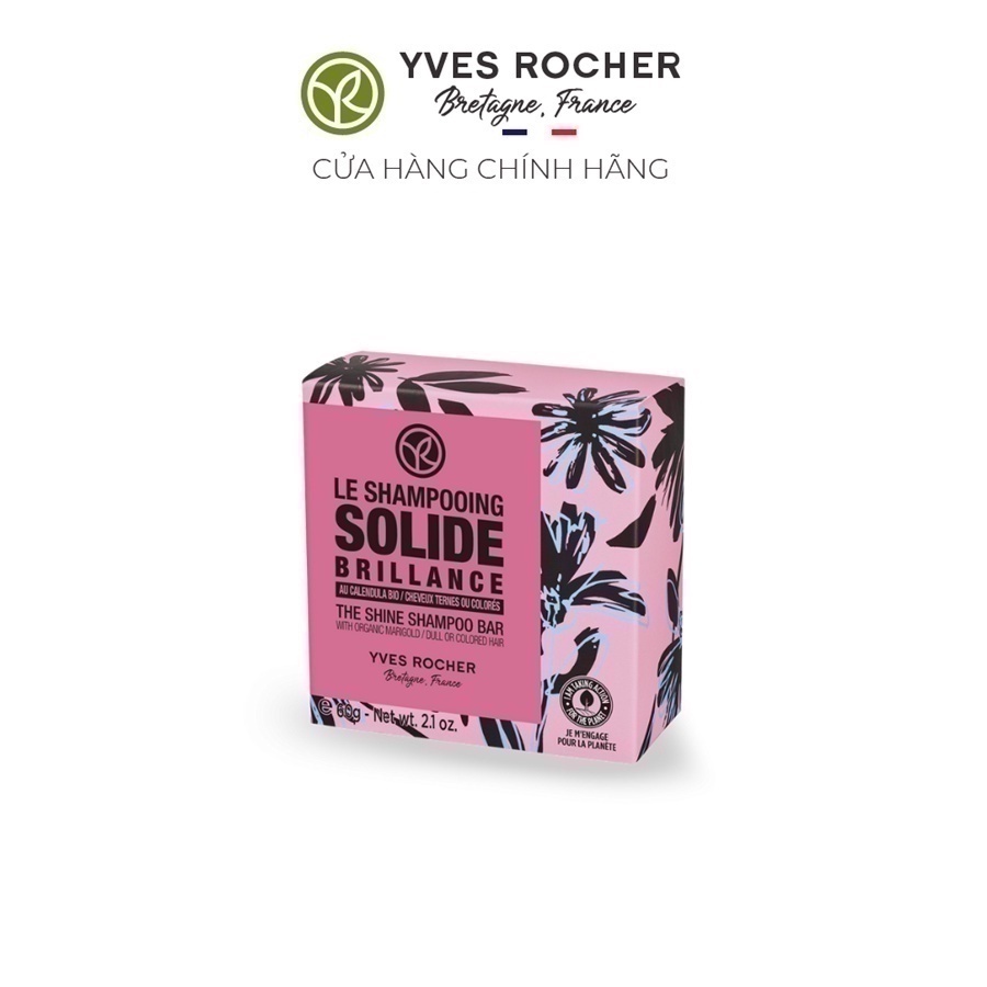 Dầu gội Yves Rocher làm bóng tóc dạng cục GREEN HEROES SHINE SHAMPOO BAR 60G