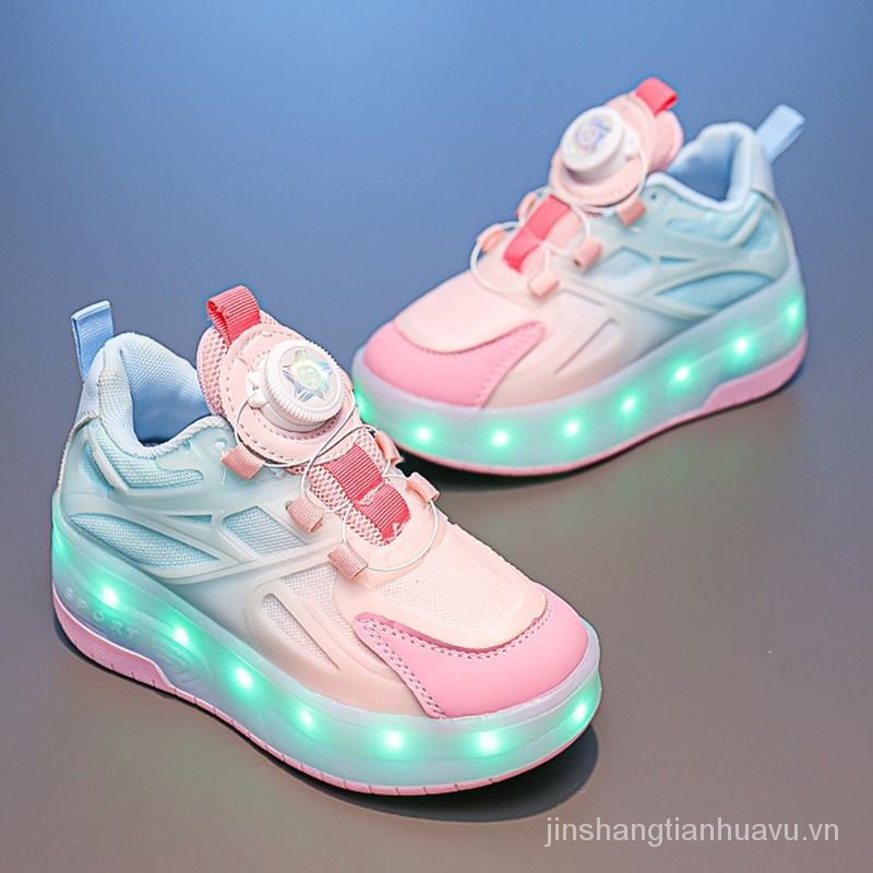 Runaway Giày Trượt Patin Có Khóa Xoay Và Đèn Nhấp Nháy Phong Cách Mới Mùa Hè 2023 Cho Bé Gái