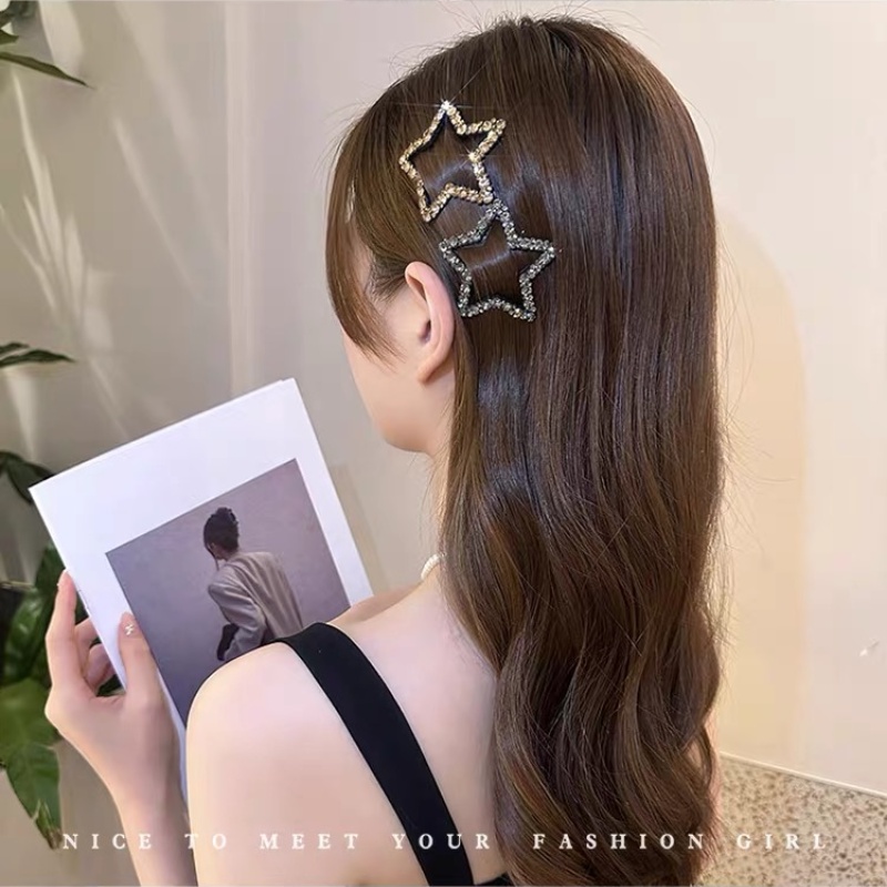 Mới Kẹp Tóc Đính Đá Hình Ngôi Sao Xinh Xắn Cho Nữ