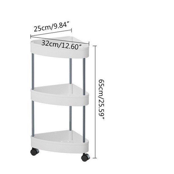 Kệ để đồ nhà tắm ALOKA, Kệ góc để đồ 3 - 4 tầng có bánh xe chất liệu nhựa với inox cực chắc chắn
