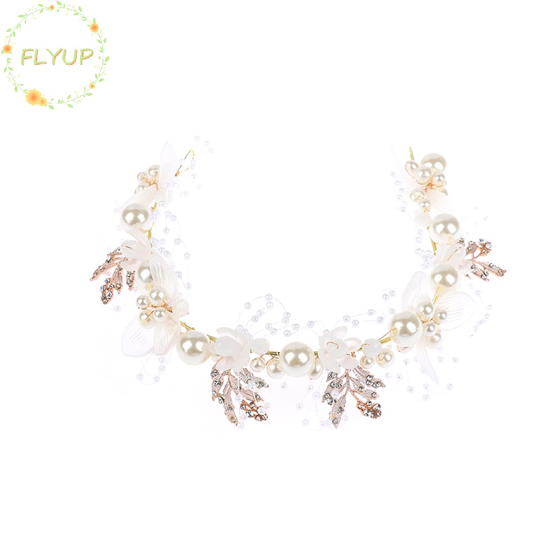 Flyup Vòng Hoa Đính Ngọc Trai Giả Thanh Lịch Cho Cô Dâu vn