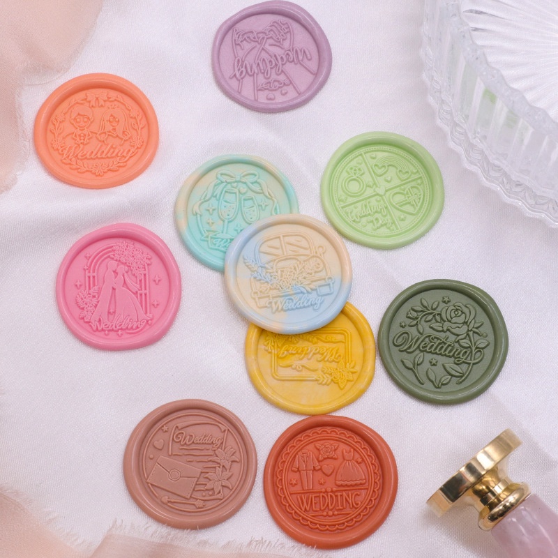 Phong cách đám cưới Vintage chống cháy sơn con dấu sáp con dấu tem đầu DIY phong bì mời thẻ quà tặng bao bì