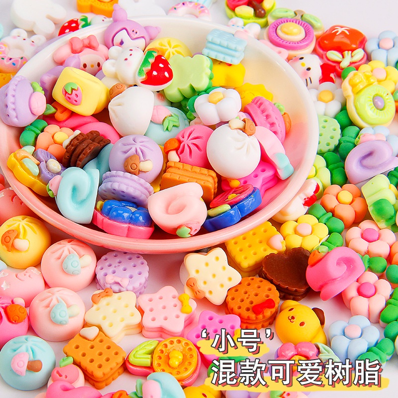 Bộ 10 Miếng Dán Ba Chiều Hình Túi May Mắn Hoạt Hình 3d Bằng Nhựa resin mini Làm Đồ Trang Sức Thủ Công diy