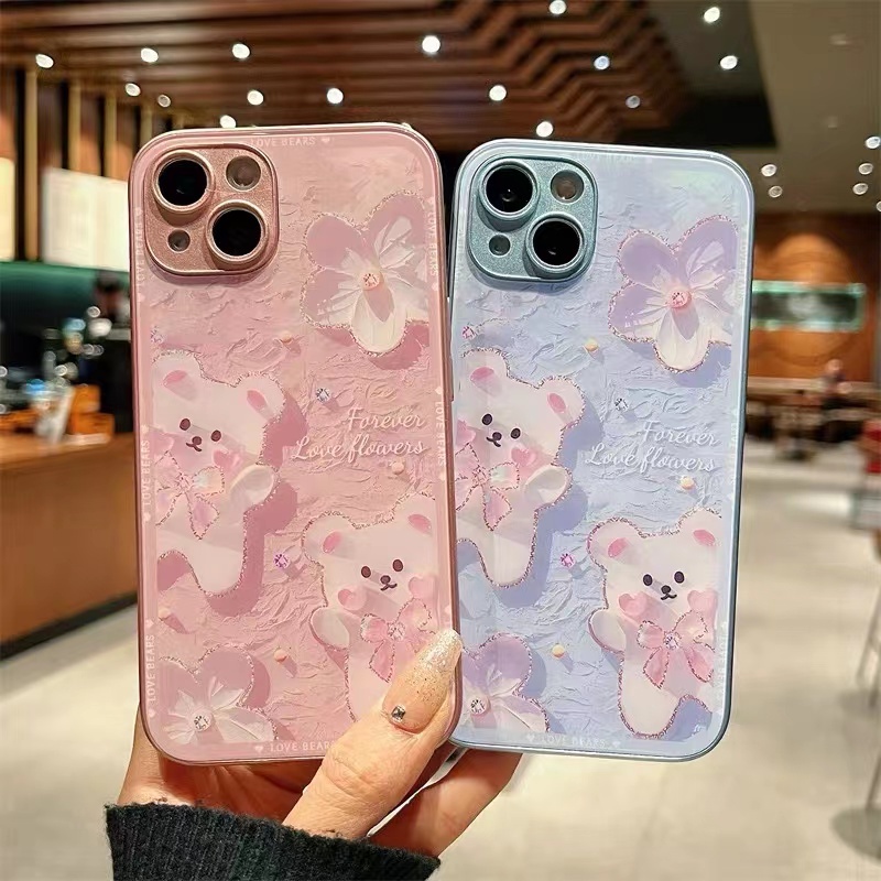 Iphone Ốp Điện Thoại Tráng Gương Hình Thỏ Kim Loại Cho Iphone11 12 14 promax 14 13 12 11 promax xs xr 6 8 7 plus 11 12 15