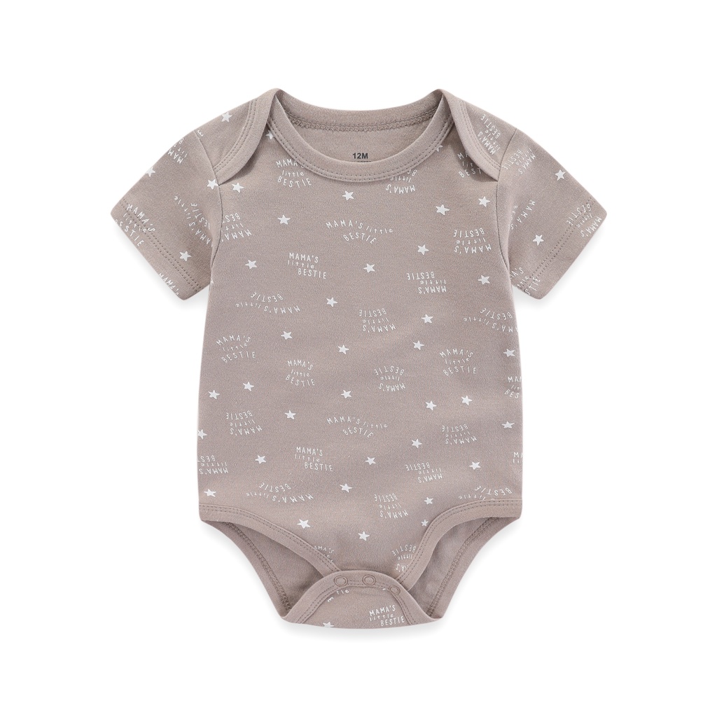 Set 5 Bộ Áo Liền Quần Bằng cotton Tay Cộc In Họa Tiết Hoạt Hình Mùa Hè Cho Bé Sơ Sinh