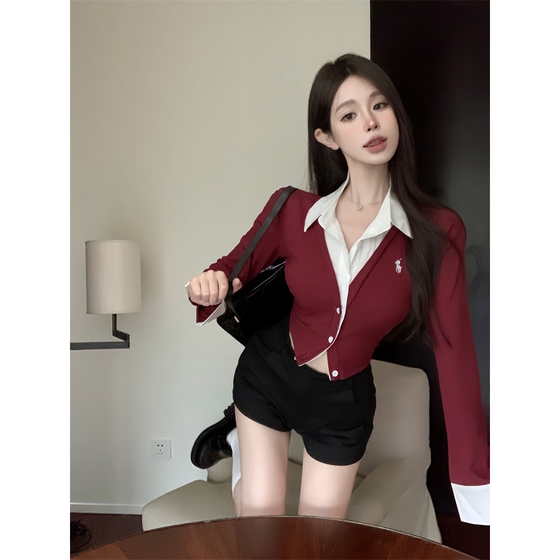 Áo Dệt Kim Dáng Ôm Thêu Họa Tiết Xinh Xắn Thời Trang Cho Nữ