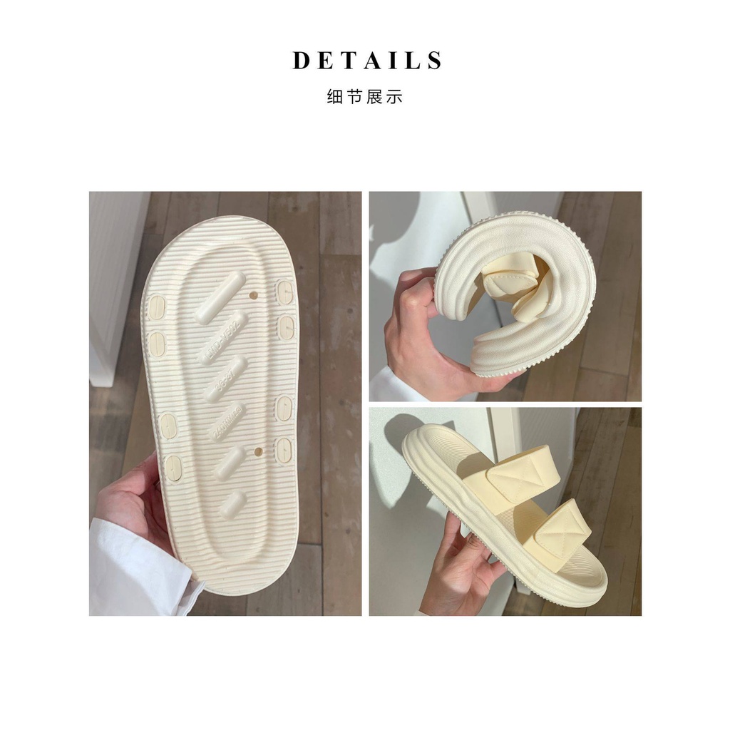 Đôi Dép Sandal Đế Mềm Màu Trơn Đơn Giản Thoải Mái Dành Cho Nữ