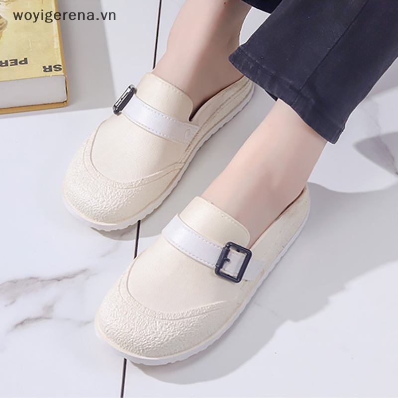 Dép Mũi Tròn Chống Trượt Thời Trang retro Cho Nữ