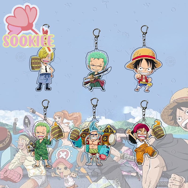 Móc Chìa Khóa / Điện Thoại Bằng acrylic Hình Nhân Vật Hoạt Hình luffy Bán Cầu