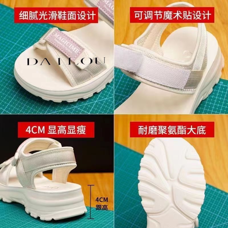 DAILOU  dép nữ dép sandal nữ 2023 hotsale Chống bám bụi Thoáng khí Tự nhiên Độn đế FDL239027B38Z230920