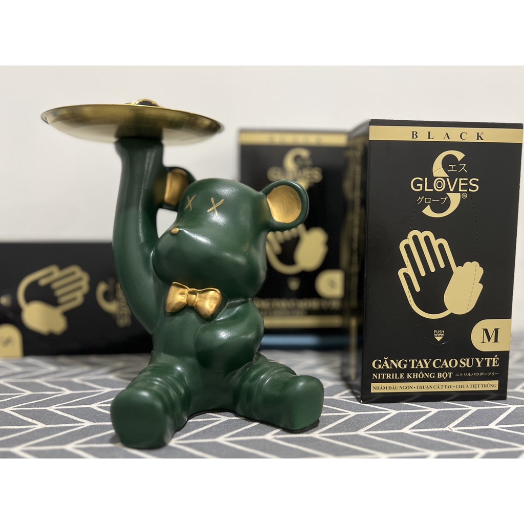 Găng tay cao su y tế màu đen nitrile không bột Sgloves hộp 100 chiếc