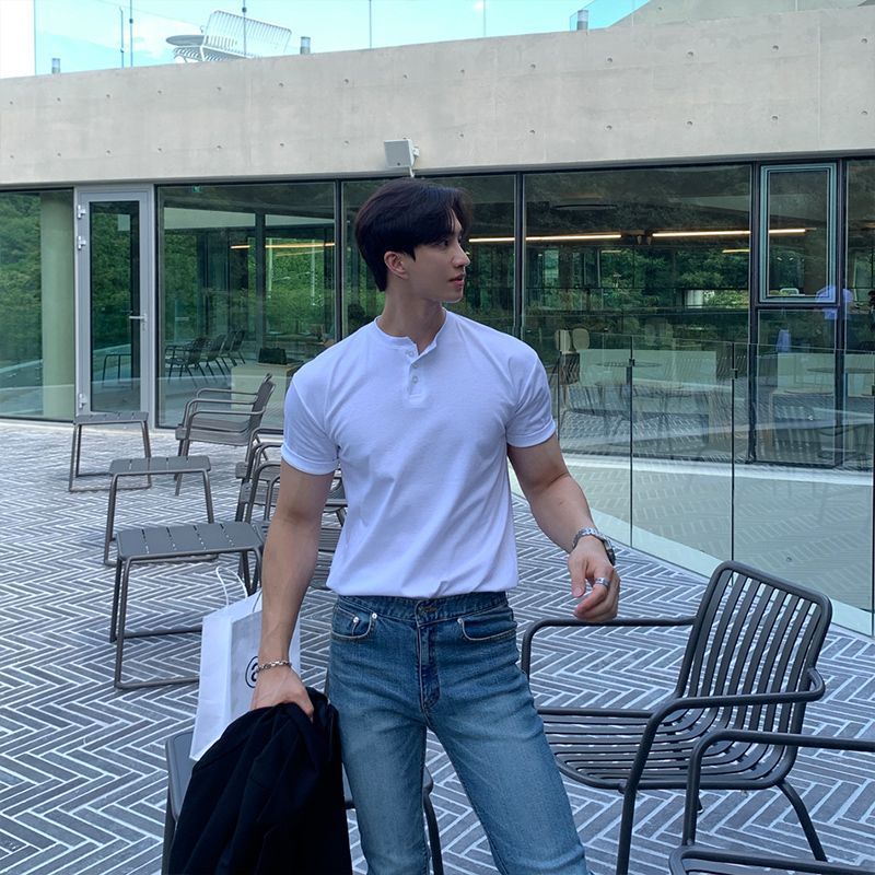 Áo Thun polo Màu Sắc Đơn Giản Cho Nam