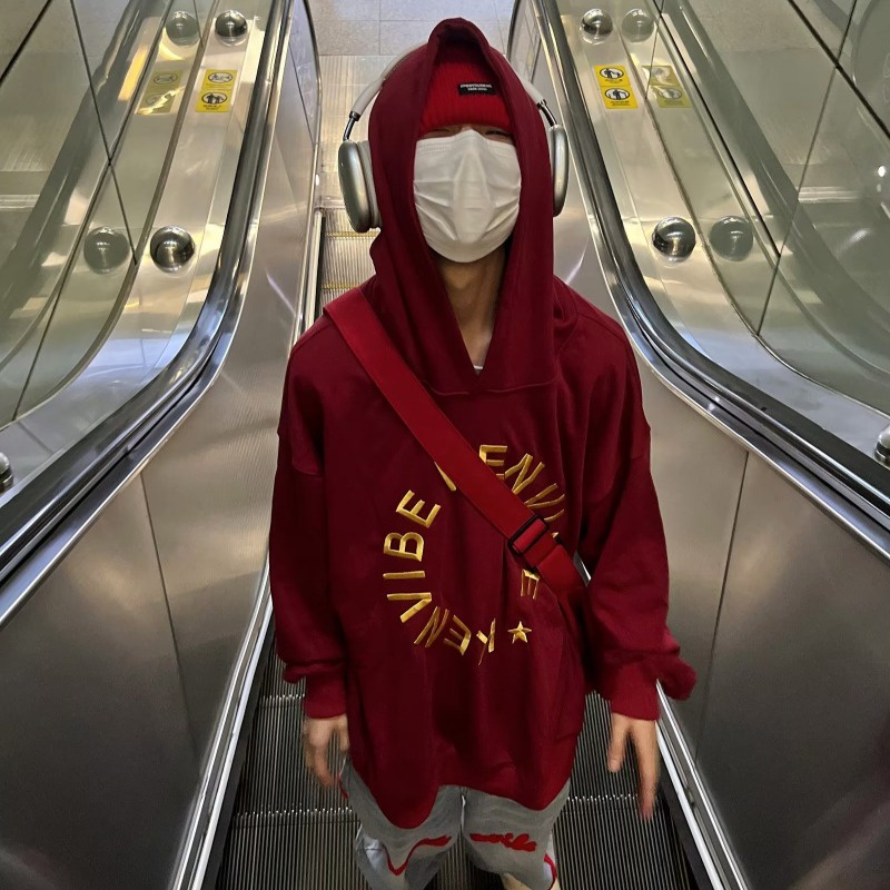 Áo Hoodie Dáng Rộng Phong Cách retro Đường Phố Mỹ Cho Nam Giới