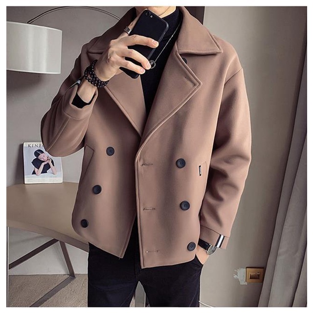 Áo Khoác polo Dáng Ngắn Màu Trơn Thời Trang Hàn Quốc Cá Tính Cho Nam