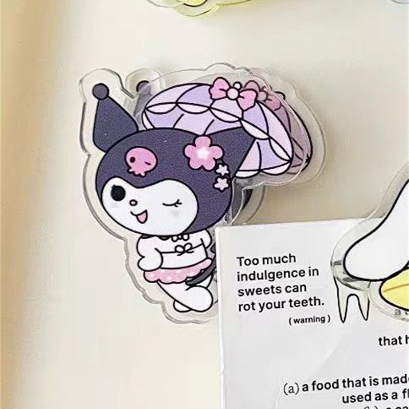 ♫ Sanrio Acrylic Clip Trang Trí Quà Tặng Văn Phòng   Kẹp Niêm Phong Chống Trượt Ghi Chú Pp Clip Tái Sử Dụng Ins Nữ Sinh Trường Học Văn Phòng Phụ Kiện