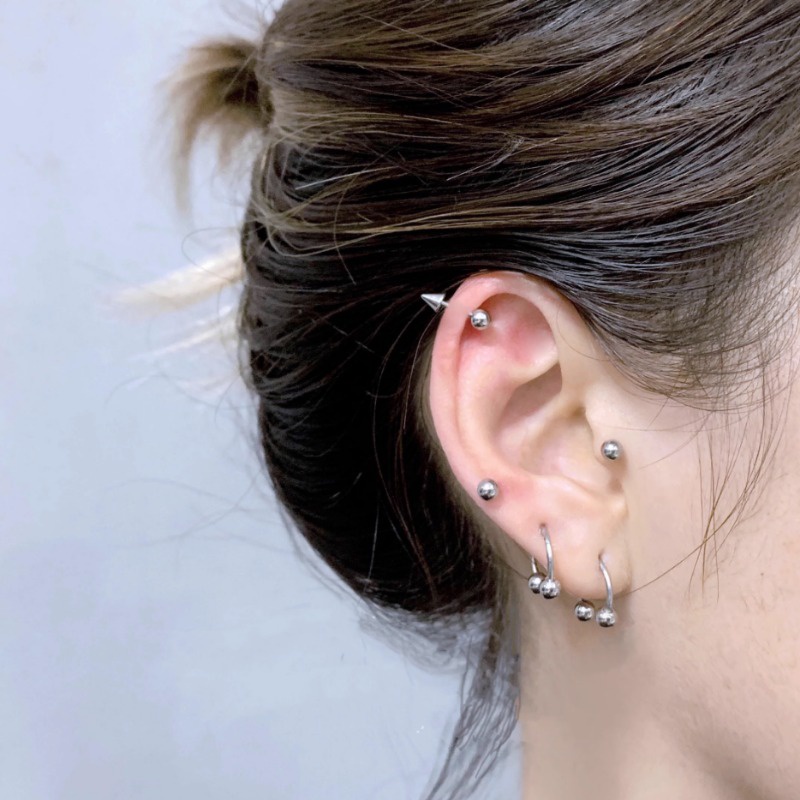 We flower 1 Khuyên Tai Hình Nón Bằng Thép Không Gỉ Thời Trang Cá Tính