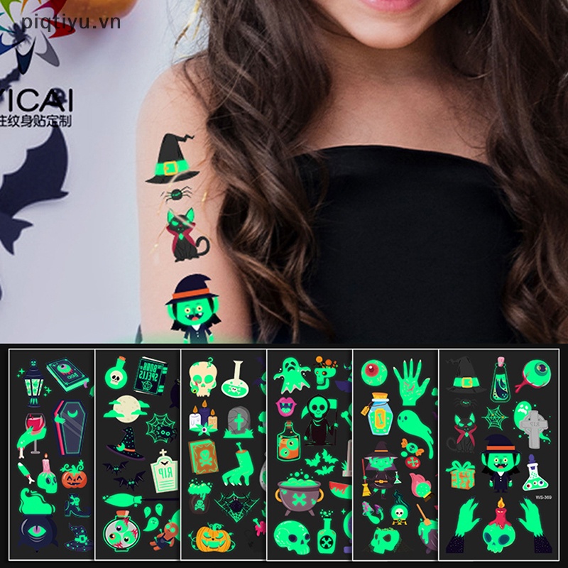 Hình Xăm Dán Chống Thấm Nước Và Mồ Hôi Màu Dạ Quang Phong Cách halloween