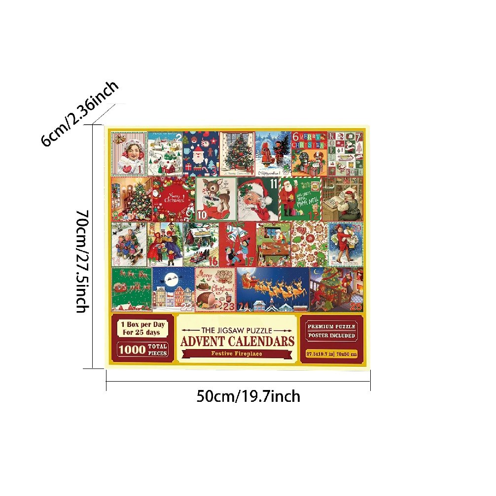 Christmas Advent Calendar Jigsaw Puzzle Christmas Holiday Puzzle for Kids Gifts