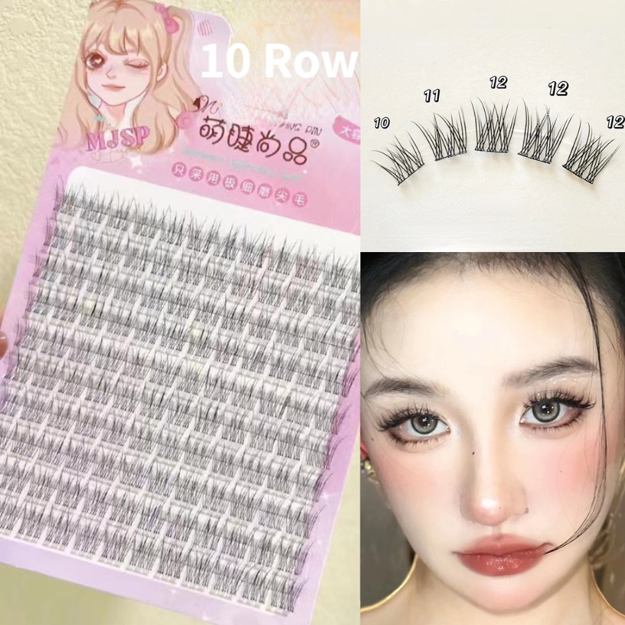 Lông Mi Giả MENGJIESHANGPIN 10 Hàng Dáng Lúa Mì Nhỏ Lấy Cảm Hứng Tự Nhiên Đuôi Tiên