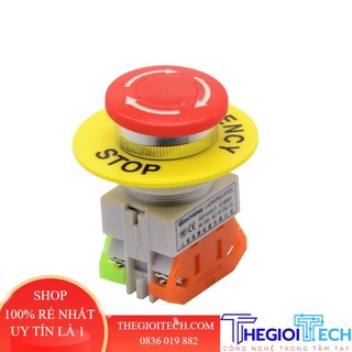 Nút nhấn dừng khẩn stop chint np4 1no 1nc dpst dừng khẩn cấp công tắc ấn nút ac 660v 10a nâng thang máy chốt tự khóa