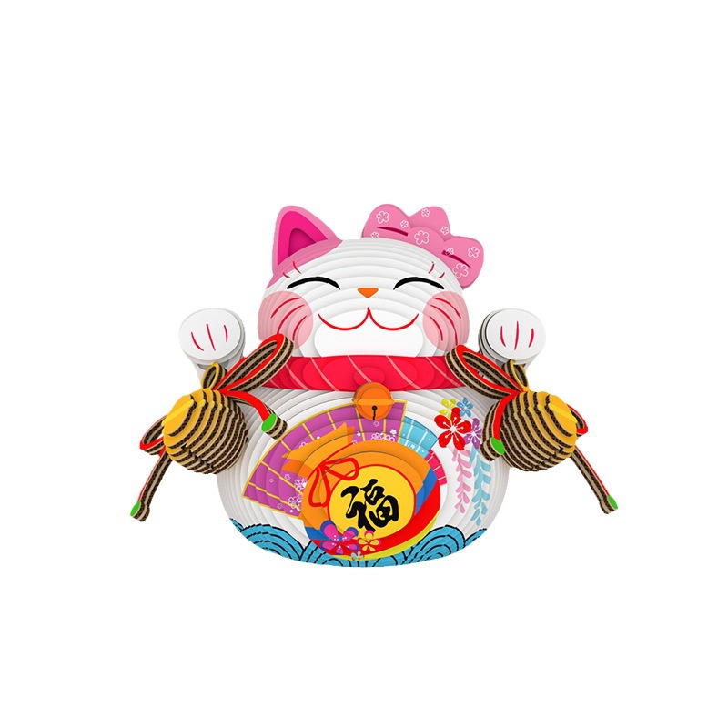 Đồ Chơi Xếp Hình Chú Mèo May Mắn 3d diy