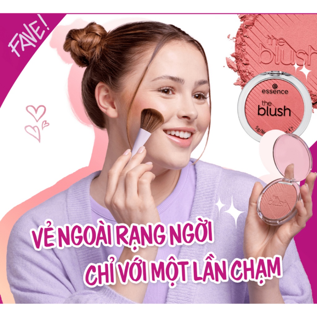 Phấn má hồng Essence The Blush hạt nhẹ mịn dễ bám lớp trang điểm tự nhiên 5g
