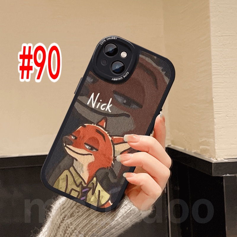 Ốp lưng ngọt Soft For iPhone 15 14 13 12 Mini 11 Pro Xs max 6 6S 7 8 Plus X XR 11promax 12promax 13promax Cute Cartoon Zootopia Officer Rabbit Judy and Mr. Fox Nick Oval Fine Hole Shockproof Phone Case XPN 89