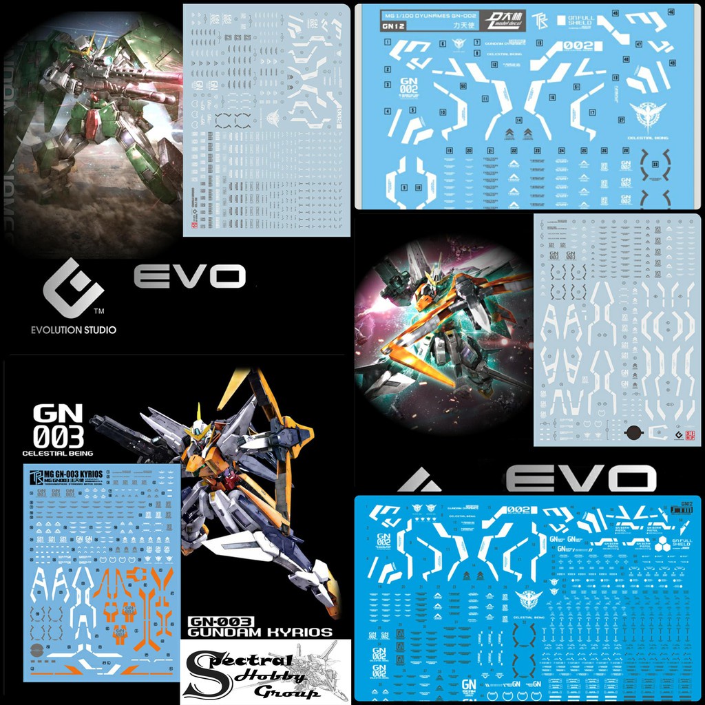 Decal nước dán mô hình Kyrios Arios MG HG 00 series các loại - Water sticker
