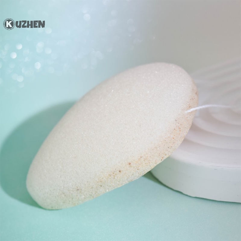 Kuzhen 1 Mút Rửa Mặt Tẩy Tế Bào Chết mini Hình Tròn Bằng Bọt Biển Tự Nhiên Chăm Sóc Da