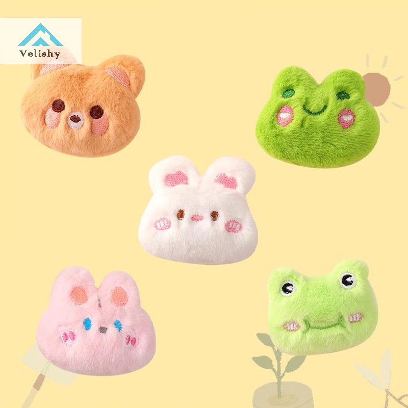Velishy Phụ Kiện Ghim Cài Ba Lô / Áo Khoác Hình Động Vật / Thỏ / Ếch Nhồi Bông Dễ Thương Sáng Tạo