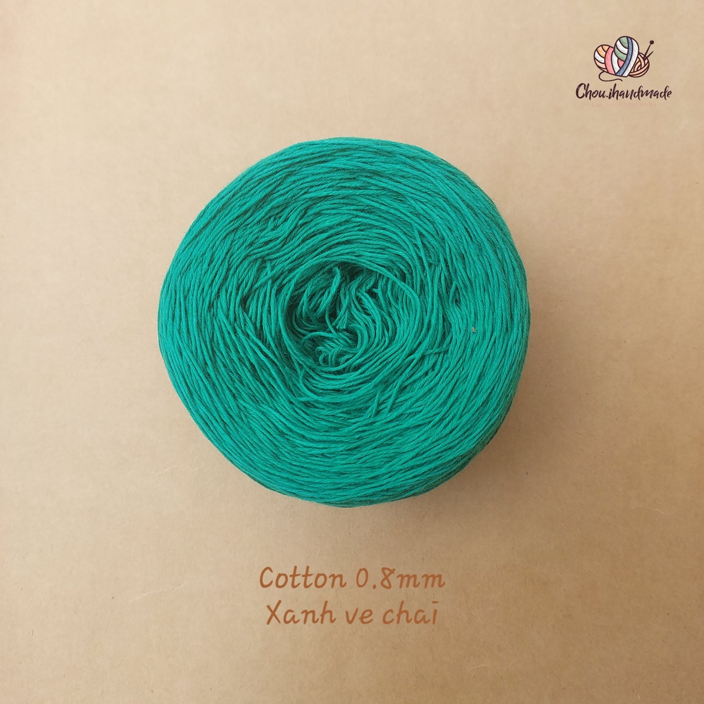 Cuộn cotton 100% organic 0.8mm, 200g, Chouihandmade