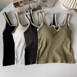 Áo hai dây cổ chữ v màu tương phản thời trang mùa hè cho nữ