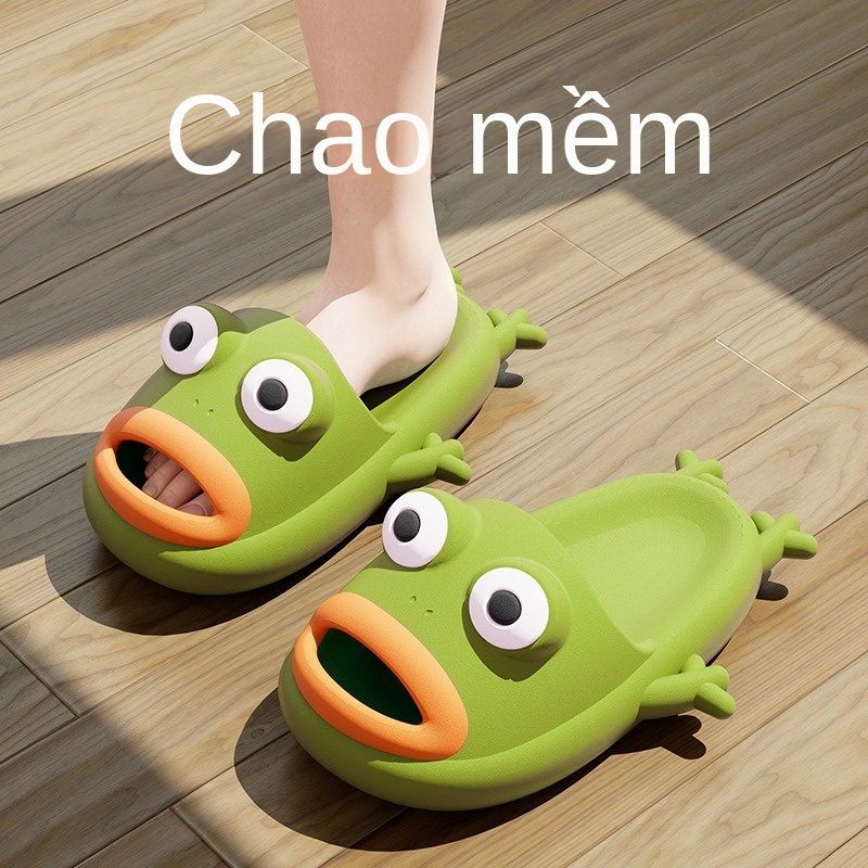 Hoạt Hình Dép Xỏ Ngón Chống Trượt Hình Chú Ếch Vui Nhộn Thời Trang Mùa Hè Cho Nữ