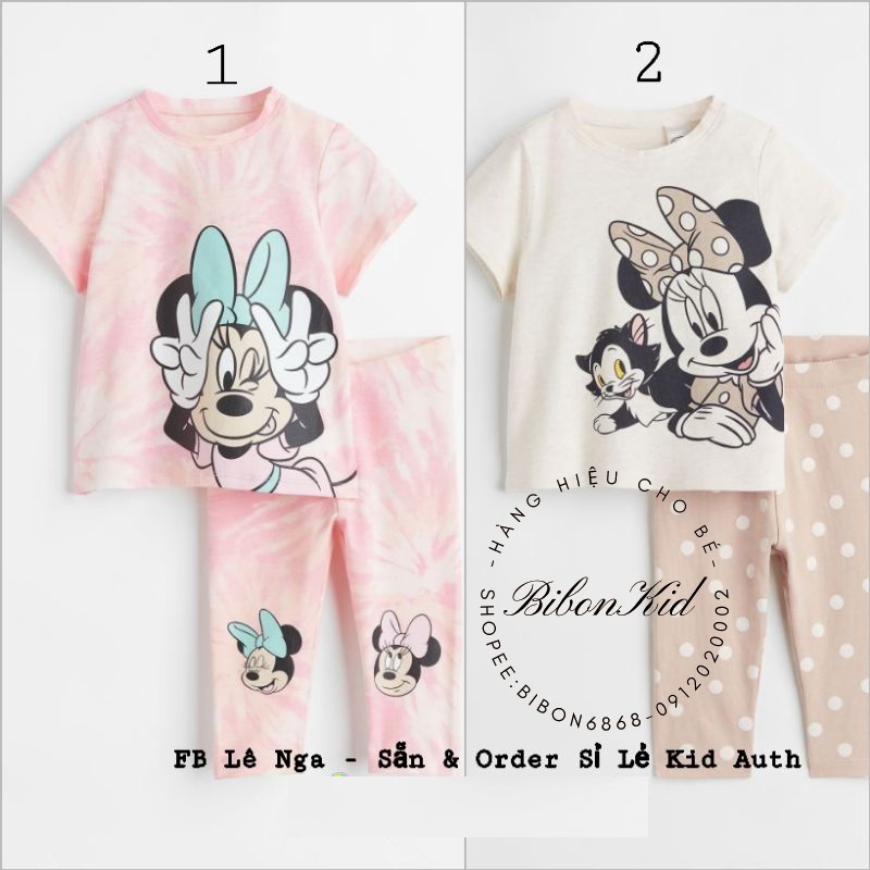 Bộ áo cộc quần dài cotton Minnie_HM US/UK size 4-6m, 6-9m, 9-12m