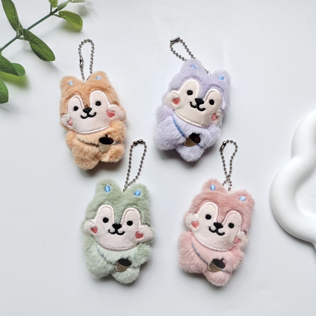 Dễ Thương Móc Khóa Hình Chú Sóc Nhồi Bông Đáng Yêu charms