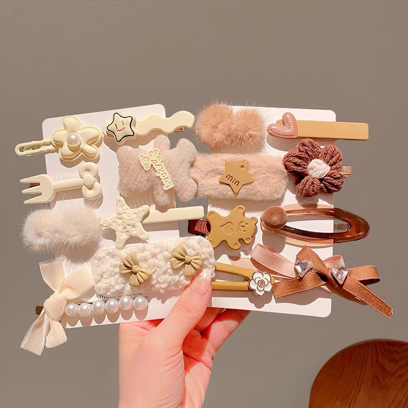 Set 8 Kẹp Tóc Màu Hồng dopamine Phong Cách Mới 2023 Cho Bé Gái