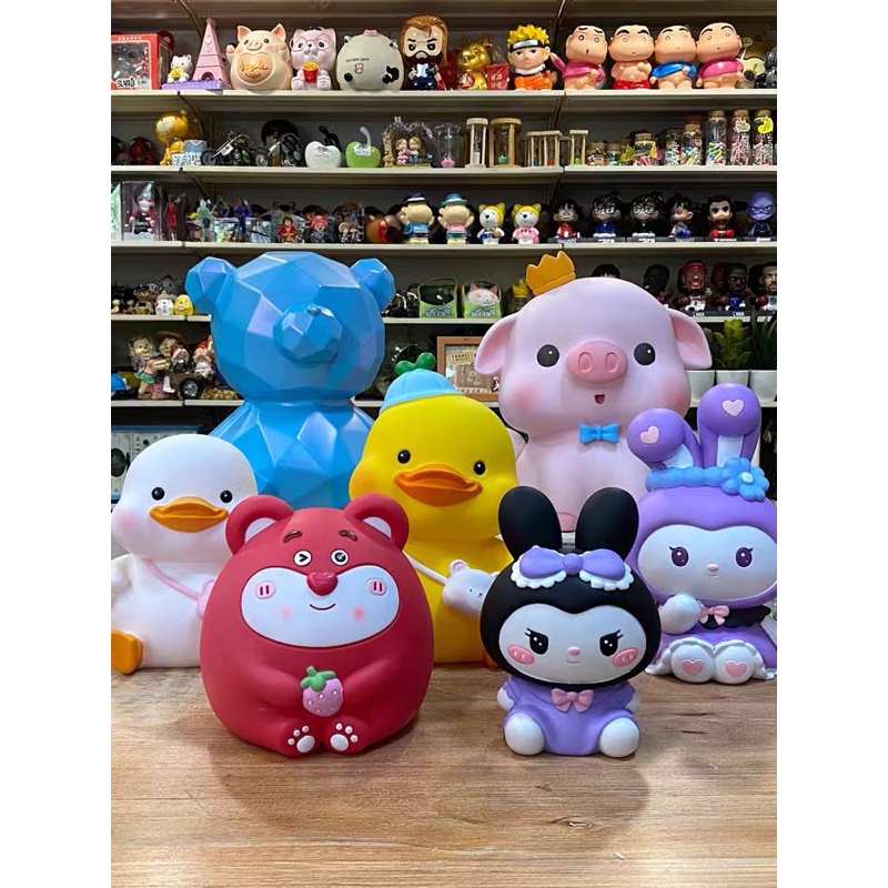 Tượng Tô Màu Thạch Cao chú heo dễ thương size lớn