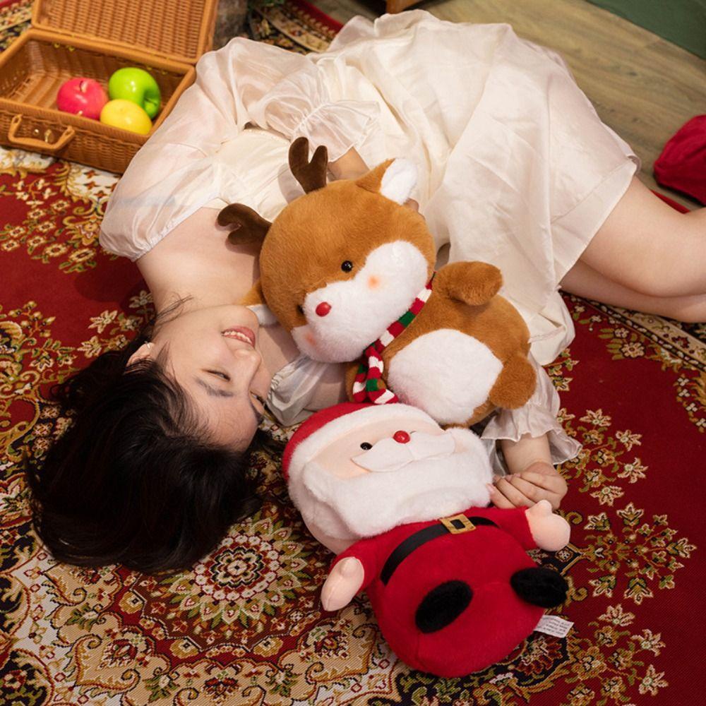 Búp Bê Nhồi Bông Hình Ông Già Noel Và Tuần Lộc Giáng Sinh Mềm Mại