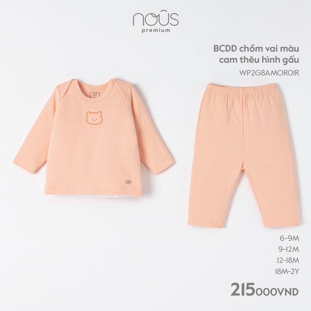 Bộ dài tay nỉ chồm vai cho bé.