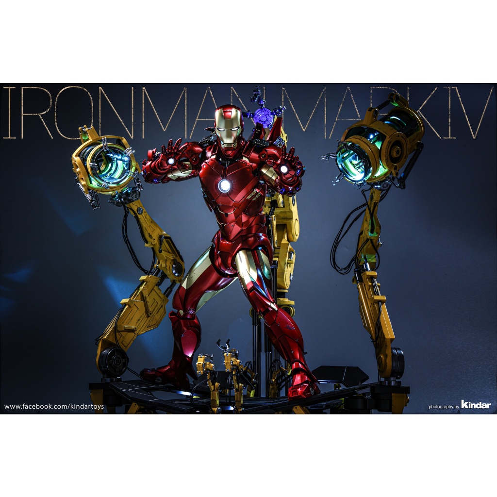 Hàng đẹp Mô hình Hot Toys Iron Man Mark IV With Suit-Up Gantry 1/4 cực chất tặng xe