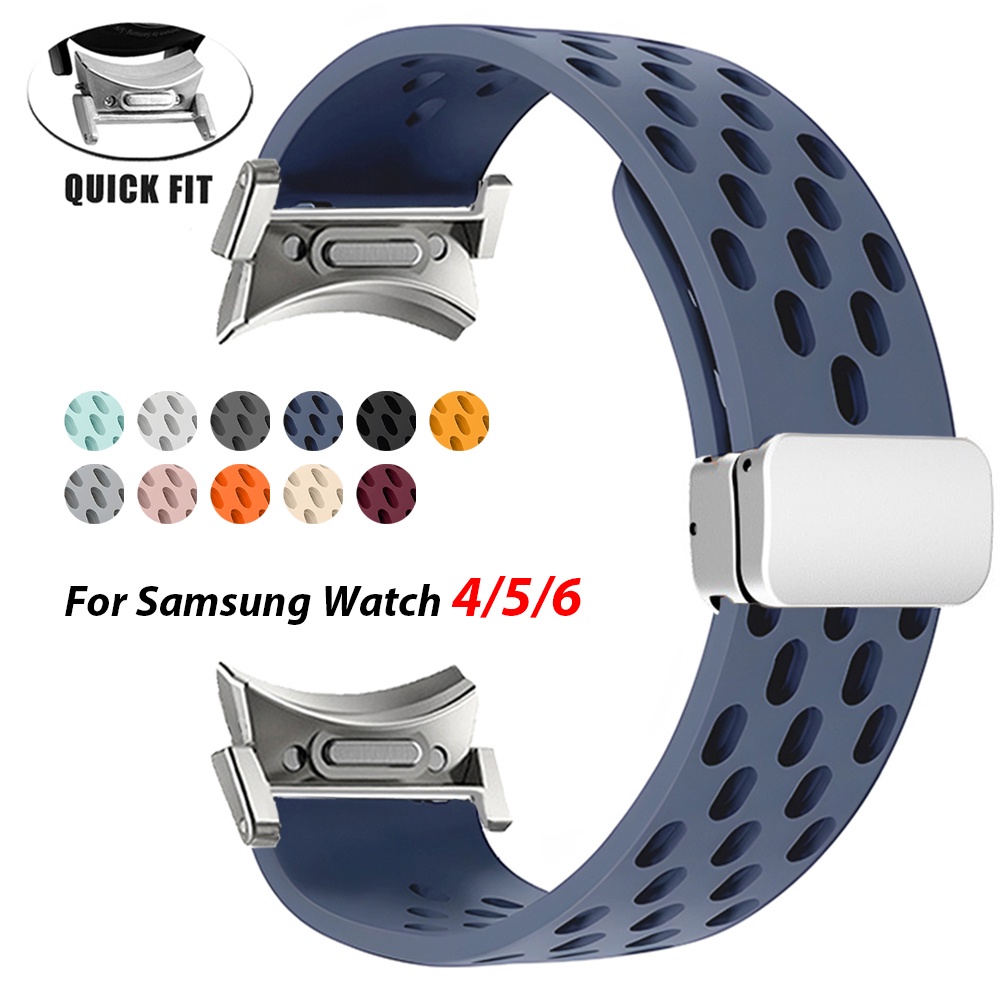 Dây Đeo Từ Tính Bằng Silicon Cho Đồng Hồ Thông Minh samsung galaxy watch 6 classic 47 43mm 4 5 6 40 44mm 5 pro 45mm