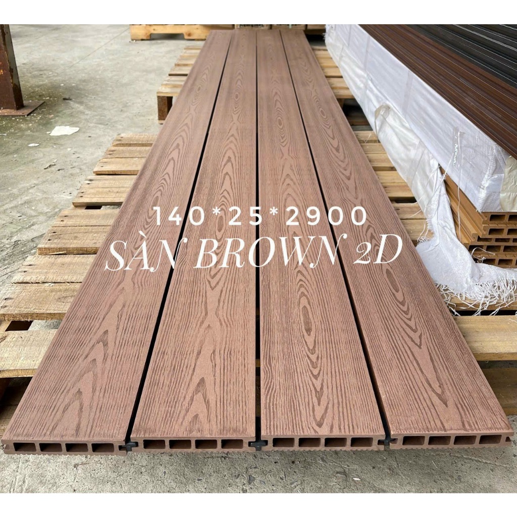 Sàn nhựa ngoài trời, KT 140 x 2900 x 25mm, chuẩn ngoài trời, Shop tự vận chuyển, có phí ship hàng, giao hàng trong ngày