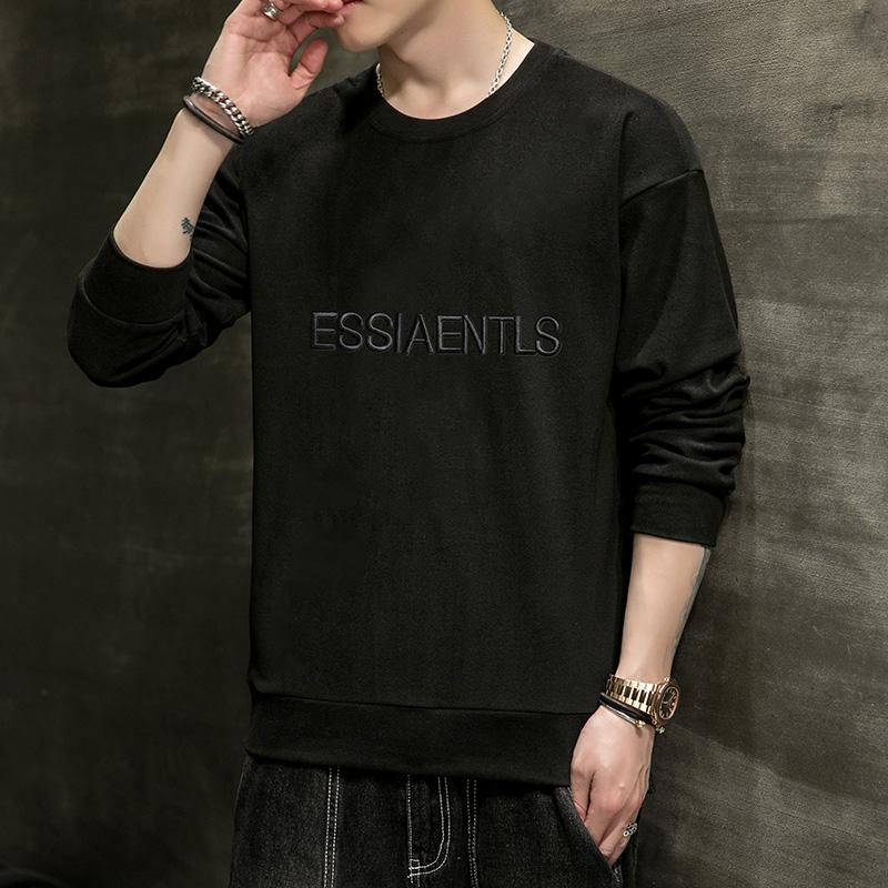 Áo Thun Tay Dài Cổ Tròn Thêu Họa Tiết Cá Tính Cho Nam size m-3xl Mới