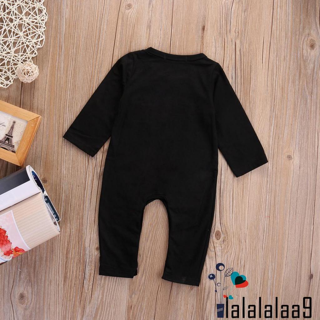 La-new Áo Liền Quần Tay Dài In Hình Đầu Lâu halloween Cho Bé Sơ Sinh 0-24 Tháng Tuổi