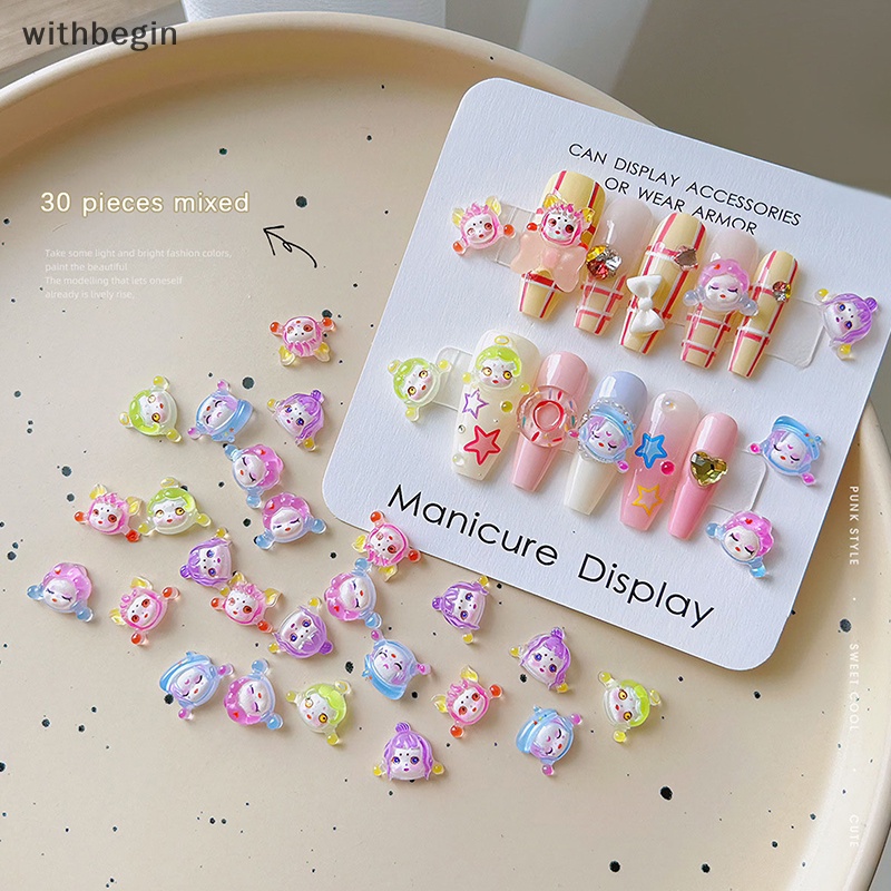 Bộ 30 Phụ Kiện Trang Trí Móng Tay 3d Hình Cô Gái Dễ Thương diy