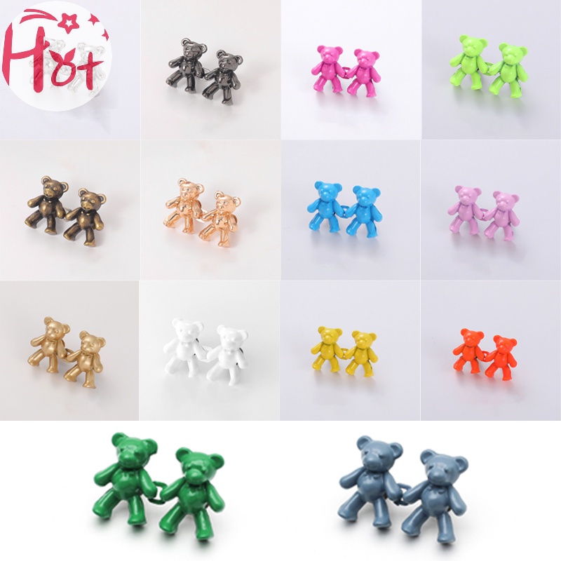 Jr 1 Cặp Nút Thắt Lưng Quần jean Thay Thế Hình Gấu Có Thể Điều Chỉnh