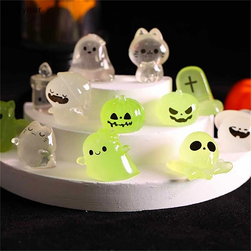 Bộ 6 Tượng Ma Quỷ Hoạt Hình Dạ Quang Trang Trí Nhà Búp Bê